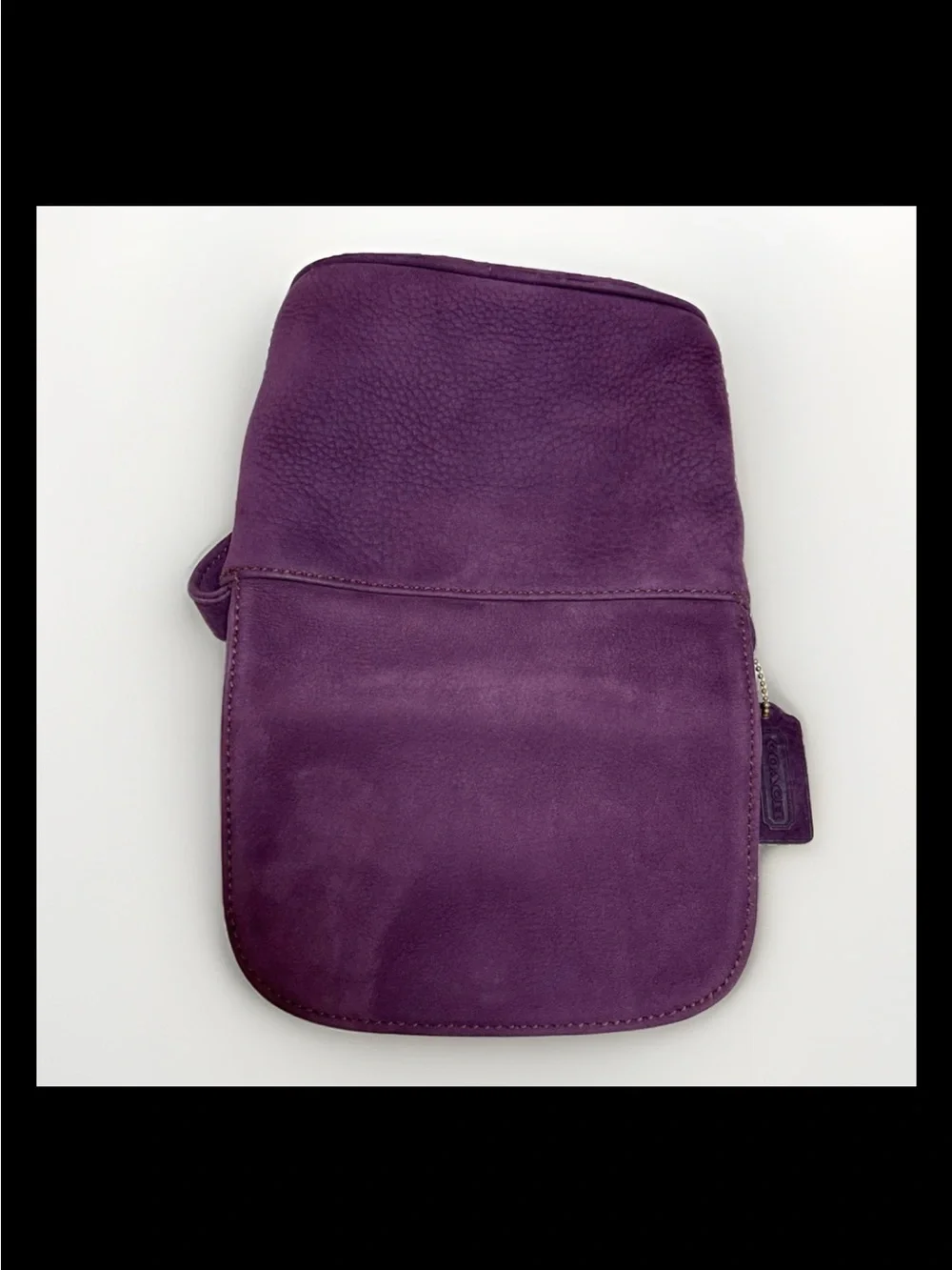 Coach Sonoma Small Flap Bag, Grape Nubuck Leather 1996 (#4946) *Made In The USA*